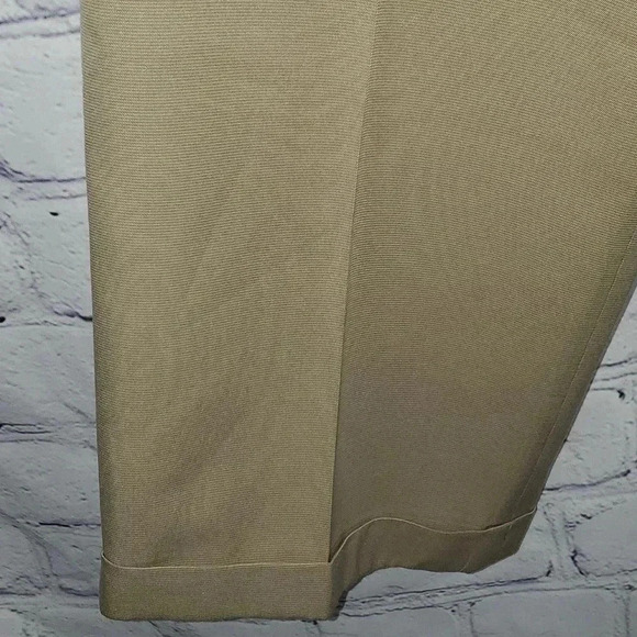 Greg Norman Mens 38/34 Khaki Golf Rip Stop Double Pleated Cuffs Metal Clasp - Picture 4 of 16